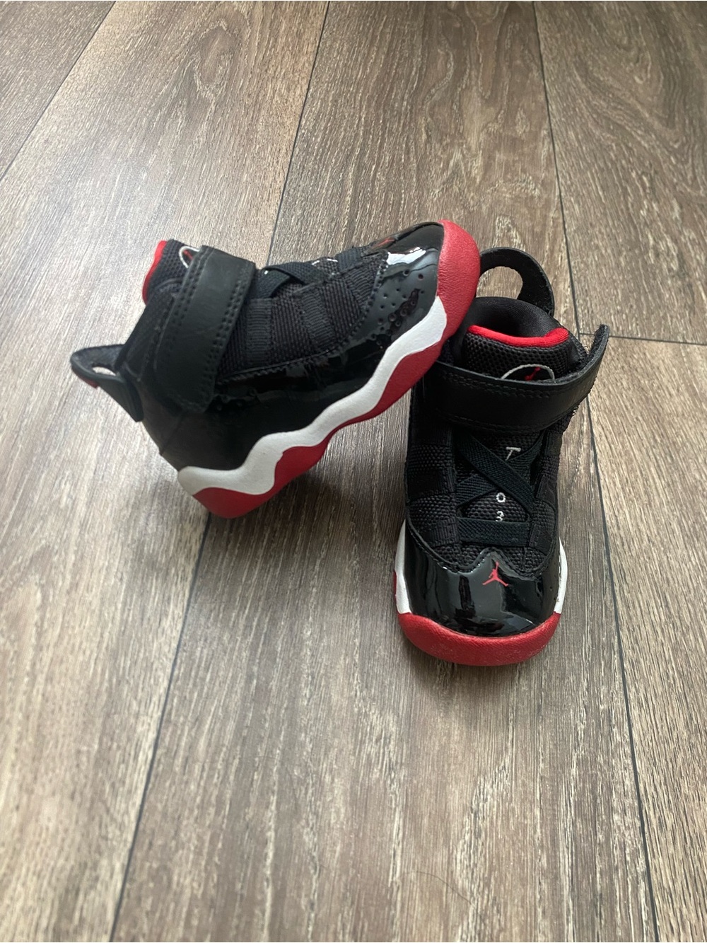 Toddler Air Jordan 6 Rings TD 'Bred' Sneakers